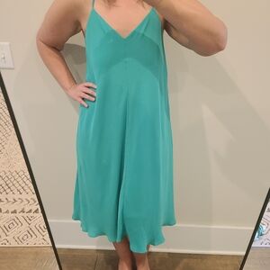 Loft Green Racerback High Low Midi Dress